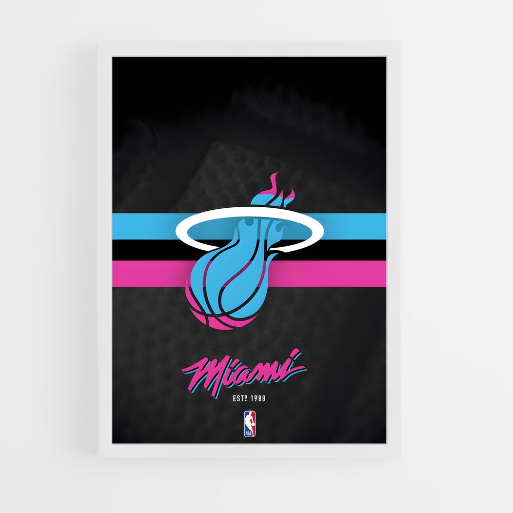 Poster Miami heat Hornets – affiche Basketball (vue 3)